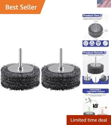 Cepillo de alambre para juego de taladros paquete de 2 ruedas de alambre de 3 pulgadas eliminación de pintura oxidada limpieza Foto 1 de 4
