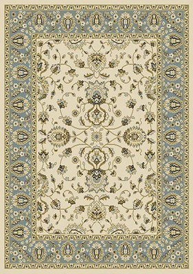 Tapete de área azul oriental marfim 5x8 tapete de fronteira persa - real 5' 2" x 7' 2" - Imagem 1 de 3