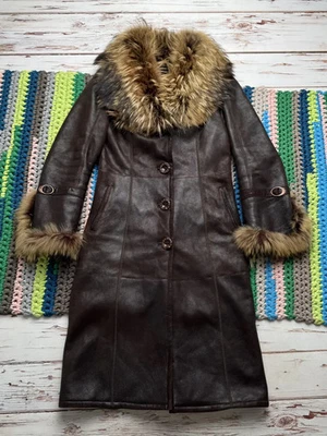 Abrigo vintage de piel de oveja real para mujer talla L Foto 1 de 4
