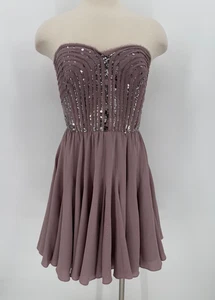 Rebecca Taylor Womens Purple Strapless Sweetheart Silk Dress Size 6 Coquette - Picture 1 of 17