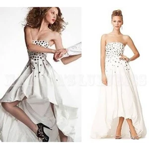 BCBG BCBGMAXAZRIA GOWN STRAPLESS TAFFETA GARDENIA DRESS EMBELLISHED WEDDING 2 - Picture 1 of 13