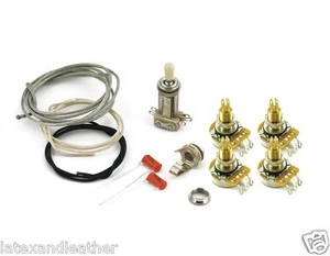 LES PAUL® WIRING KIT LONG SHAFT POTS FOR CARVED TOPS CTS 550K SWITCHCRAFT - Picture 1 of 1
