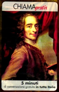 G CHI 615 SCHEDA TELEFONICA NUOVA CHIAMAGRATIS PERSONAGGI 70 VOLTAIRE - Picture 1 of 2