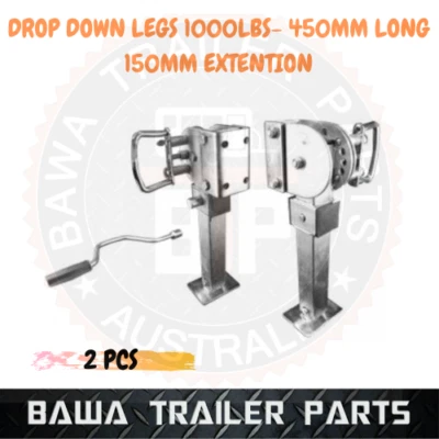 Drop Down Legs with Steel Base! 1000Lbs! 450mm Long! Trailer/Camper  Parts - image 1 of 2