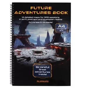 A4 Sci-Fi/Post-apo dry erase book for RPG games - hexagonal grid - Picture 1 of 12