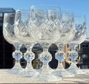 6 Czechoslovakian Bohemia Bristol pattern crystal Port glasses 100ml - Imagen 1 de 7