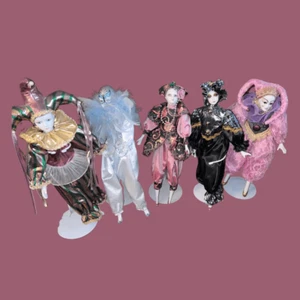5 Arlequín Porcelana Payaso Bufón Muñeca Manos Pies Arte Pintado a Mano con Soportes 18 - Imagen 1 de 16