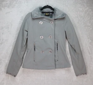Women's Mountain Hardwear Fleece Lined Gray Pea Coat Winter Jacket Size Small - Picture 1 of 7