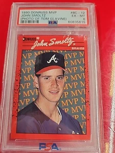 1990 Donruss MVP John Smoltz Error (Photo of Tom Glavine) PSA 6 - Picture 1 of 7