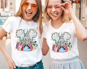 Colorful Disney Princess Castle Shirt, Disney Girls Trip Shirt, Princess Shirt, - Picture 1 of 10
