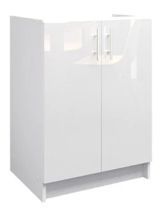 JD Greta NOT Adjustable Kitchen Base Unit 600mm - White Gloss - Picture 1 of 8