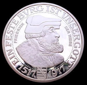 Silver Plated Proof Commemorative Medal of Germany 3 Mark Coin 1917 Frederik - Picture 1 of 3
