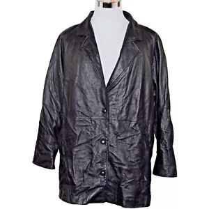 Chaqueta Abrigo Wilson's Thinsulate 3M XL Aislado 3 Botones Snap Negro 100% Cuero - Imagen 1 de 11