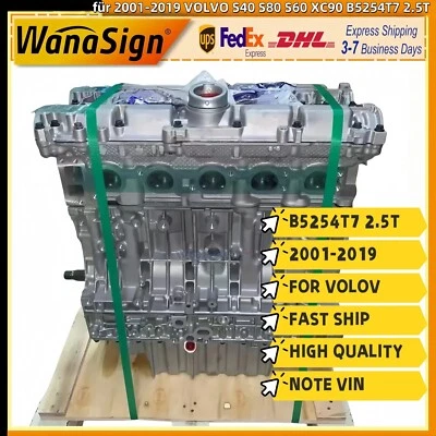 Langblock-Motorbaugruppe für 2001-2019 VOLVO S40 S80 S60 XC90 B5254T7 2.5T T5 - Image 1 of 4