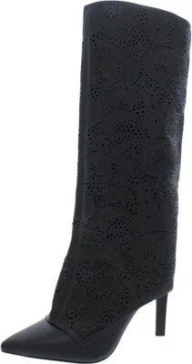 Jessica Simpson Brykia Womens Pointed Toe Cuffed Boots Black Leather 0707JS8813 - Image 1 of 3