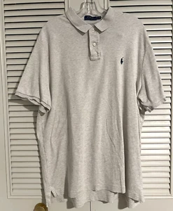 Men’s XL TG Ralph Lauren Polo Short Sleeve Polo Shirt Gray Grey EUC - Picture 1 of 4