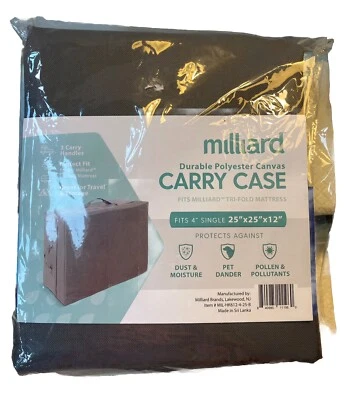 Milliard Canvas Carry Case - Fits Tri Fold Mattress 4” Single 25”x25”x12” - Image 1 of 4