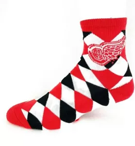 Calze Detroit Red Wings Quarter modello diamante rosso nero bianco - Foto 1 di 2