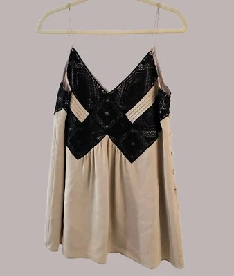 Camisola LAFAYETTE 148 Seda Orgánica Georgette Encaje Recortada Talla M Nueva con Etiquetas Foto 1 de 4