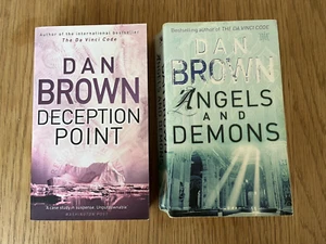 Dan Brown Paperback Book x 2 Bundle  Angels and Demons Deception Point - Picture 1 of 8