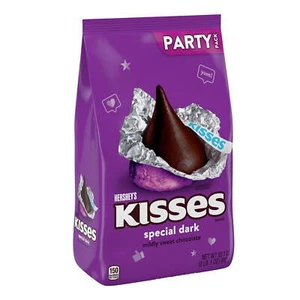 KISSES SPECIAL DARK Mildly Sweet Dark Chocolate Candy, Bulk, 32.1 oz, Party Bag - Picture 1 of 6