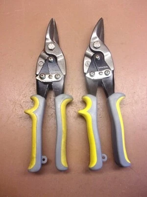 2 pairs of WORKFORCE Aviation Snips Left & Straight Sheet Metal Scissors 9 1/2" - Image 1 of 4