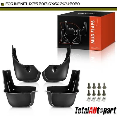 4x Protetores de respingos para lama Infiniti QX60 JX35 2013-2020 SUV dianteiro traseiro - Imagem 1 de 4