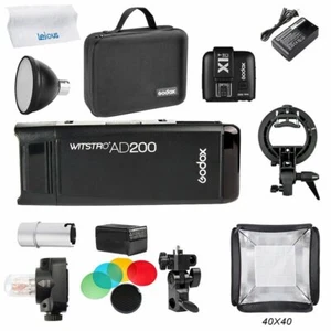 Godox AD200 2.4G TTL 1/8000s HSS Pocket Flash Speedlite Trigger +Softbox f Canon - Picture 1 of 12