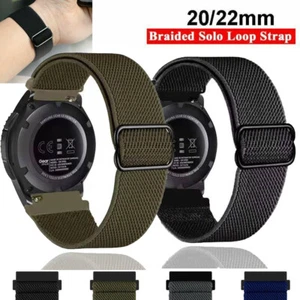 Elastisches Nylon Solo Armband Strap für Samsung Huawai Amazfit TicWatch Uhren - Bild 1 von 18