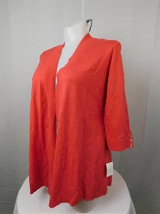 Charter Club Plus Size Open-Front Cardigan Sweater - 0X, New Coral #2 - Picture 1 of 4