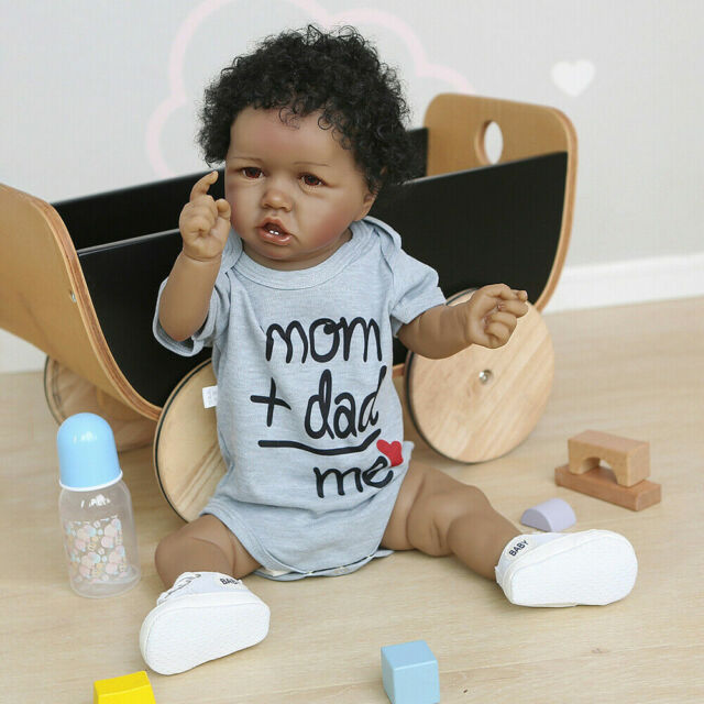 22 Inch Dark Skin Liam Bebe Reborn Dolls boneca bebe reborn bebe