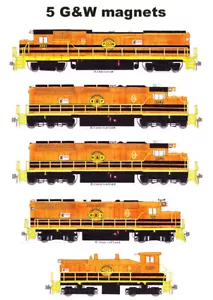 Genesee & Wyoming Locomotives Stato di New York set di 5 magneti Andy Fletcher - Foto 1 di 1