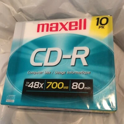 MAXELL CD-R 700MB 80min 48X Recordable Compact Disc CD 10 Pack Brand New - Image 1 of 4