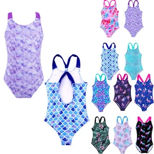 Girls Swimsuit Swim One-Piece Park Bodysuit UV Protection Surfing Swimming Pool - Picture 1 of 75