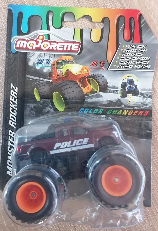 Majorette 212057257 - Premium Cars - Monster Rockerz Color Changers, Police