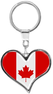 metALUm | Schlüsselanhänger Herz Metall Flagge Kanada - 6611011