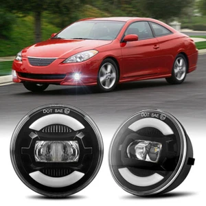 LED Fog Lights Halo Turn Signal DRL Projector For Toyota Solara 2004 2005 2006 - Foto 1 di 22