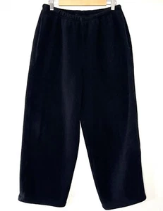 Lands End Thick Fleece Pants Men’s 36-38 X 26 Black Lounge Sweat Warm Loose - Picture 1 of 4