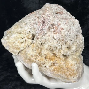 6” Geode Hematoid Pink Red Yellow Quartz Crystal Cluster Rough Specimen 3.3Lb - Picture 1 of 10