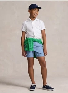 NEW POLO RALPH LAUREN CHAMBRAY PREPPY COTTON SHORTS BOYS SZ 16 - Picture 1 of 9