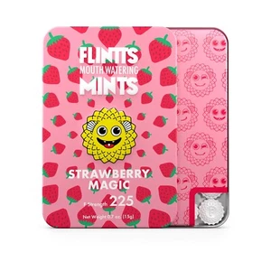 Flintts Mouth Watering Mints - Strawberry Magic - F-Strength 225 -Dry Mouth Mint - Picture 1 of 1
