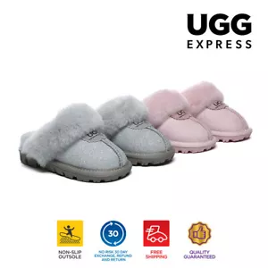 AUSTRALIAN SHEPHERD® UGG Slippers Kids Genuine Australian Sheepskin Wool Shirley - Picture 1 of 37