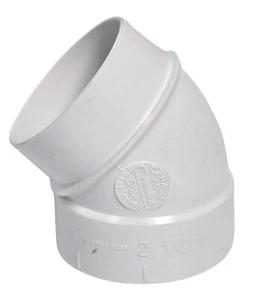 Vaculine Central Vacuum Cleaner White 2 Inch PVC Spigot 45 Degree Fitting - Picture 1 of 2