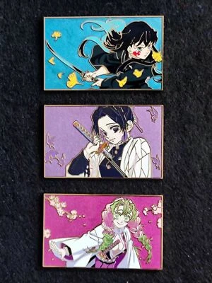 3Pcs Demon Slayer: Kimetsu no Yaiba characters Metal 2.4" Pin Badge Figure Anime - Image 1 of 4