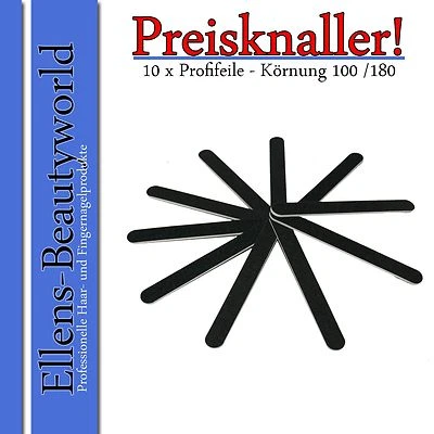 CHIRA´S BY JT Nagelfeilen Profistudiofeile schwarz Körnung 100/180 - 10 Stück