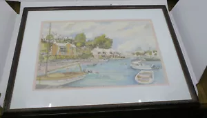 1987 FRAMED & MATTED SUE QUARLES PRINT, VIEW OF HAMILTON PAGET, BERMUDA, NICE - Picture 1 of 9