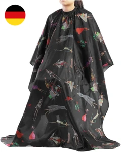 Friseurumhänge, Friseur Kleid Frisier-Umhang zum Schneiden schwarz mit roten Str - Bild 1 von 8