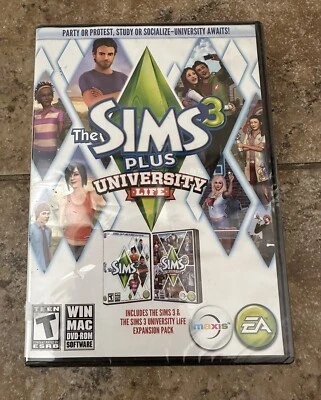 Sims 3 Plus University Life (Windows/Mac, 2013) Full Game with Expansion EA USA - Image 1 of 2