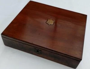 SUPER ANTIQUE WATERCOLOURS OR OIL ARTIST MAHOGANY PAINT BOX - Picture 1 of 3