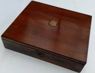 SUPER ANTIQUE WATERCOLOURS OR OIL ARTIST MAHOGANY PAINT BOX - Image 1 of 3